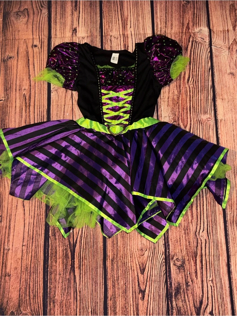 Girls' Purple & Green Witch Dress Costume -